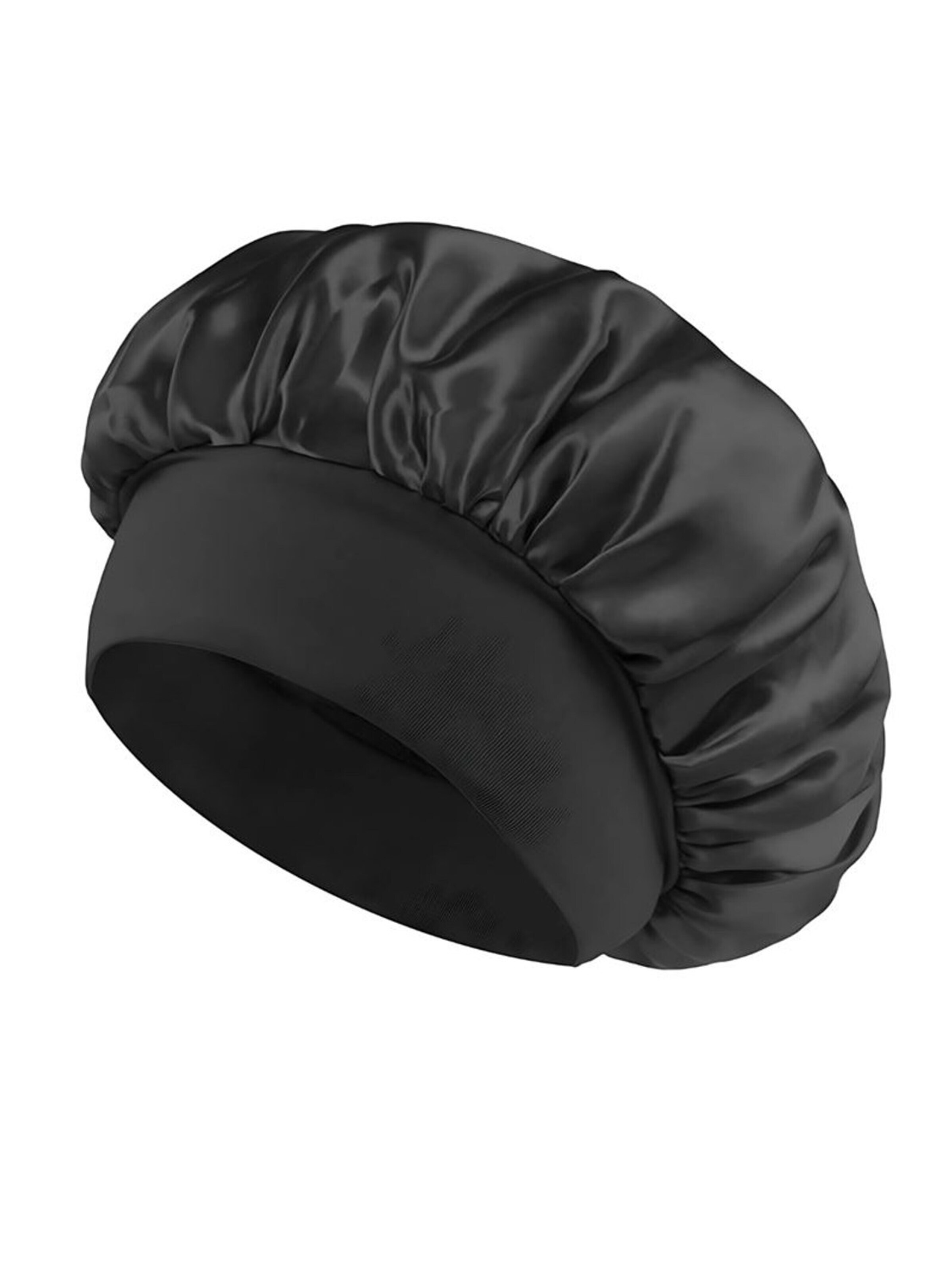 soho Hair accesoires - Bijuteria de cabelo 'Safiya Satin Bonnet' em preto: frente