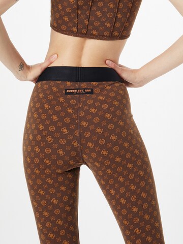 GUESS Skinny Sporthose 'AGGIE' in Braun
