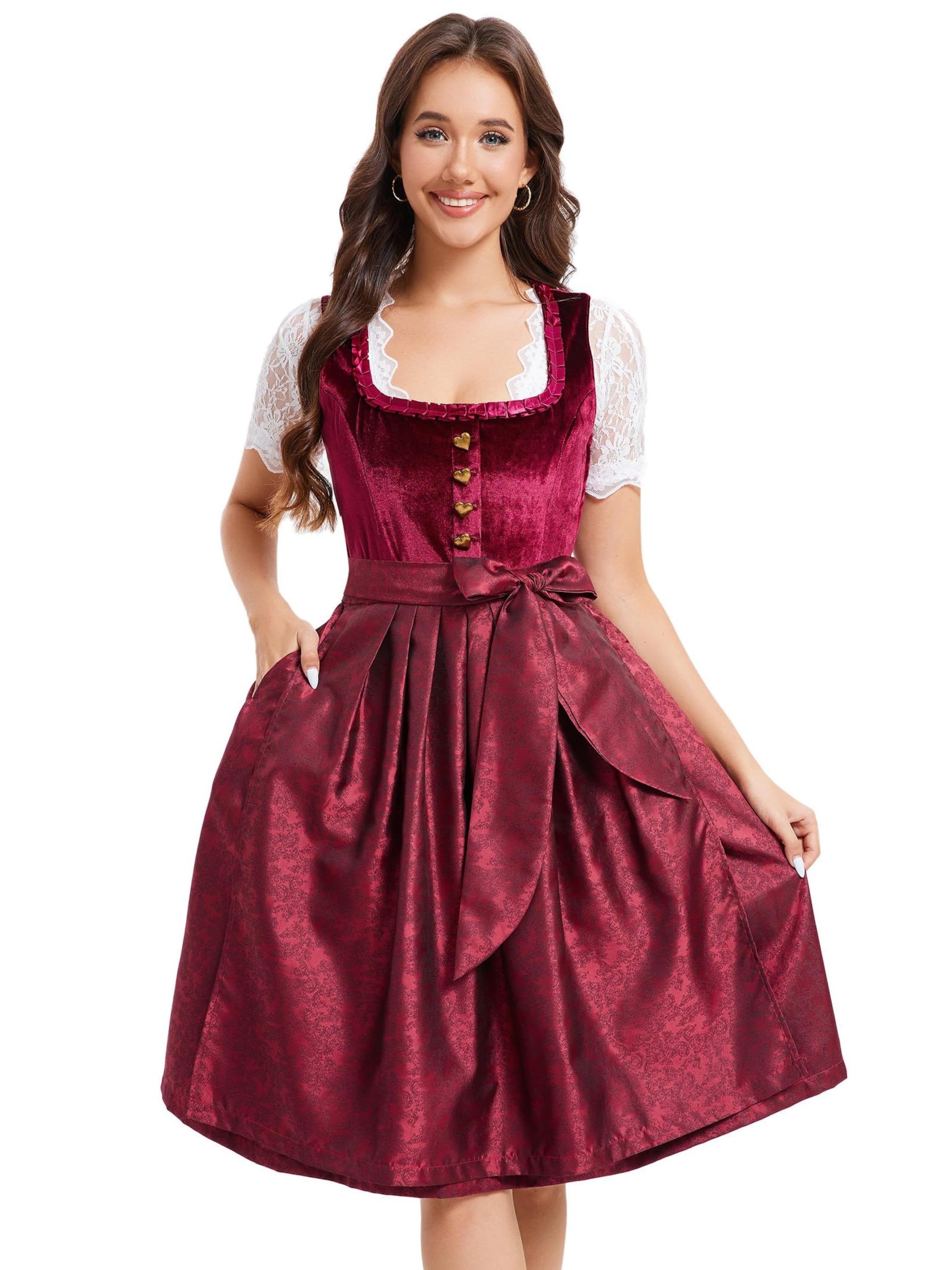 Yesfashion Dirndl in Red: front