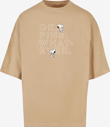 Maglietta 'Peanuts - Ok Fine Whatever' di Merchcode in beige: frontale