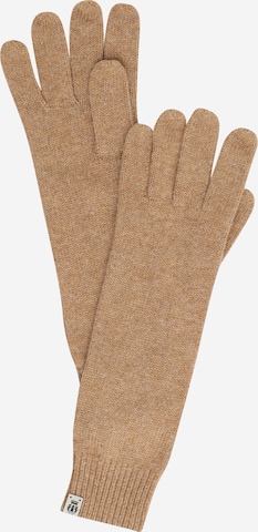 Roeckl - Guantes con dedos 'Essential' en beige: frente