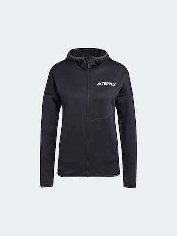 ADIDAS TERREX Athletic fleece jacket 'Xperior' in Black: front