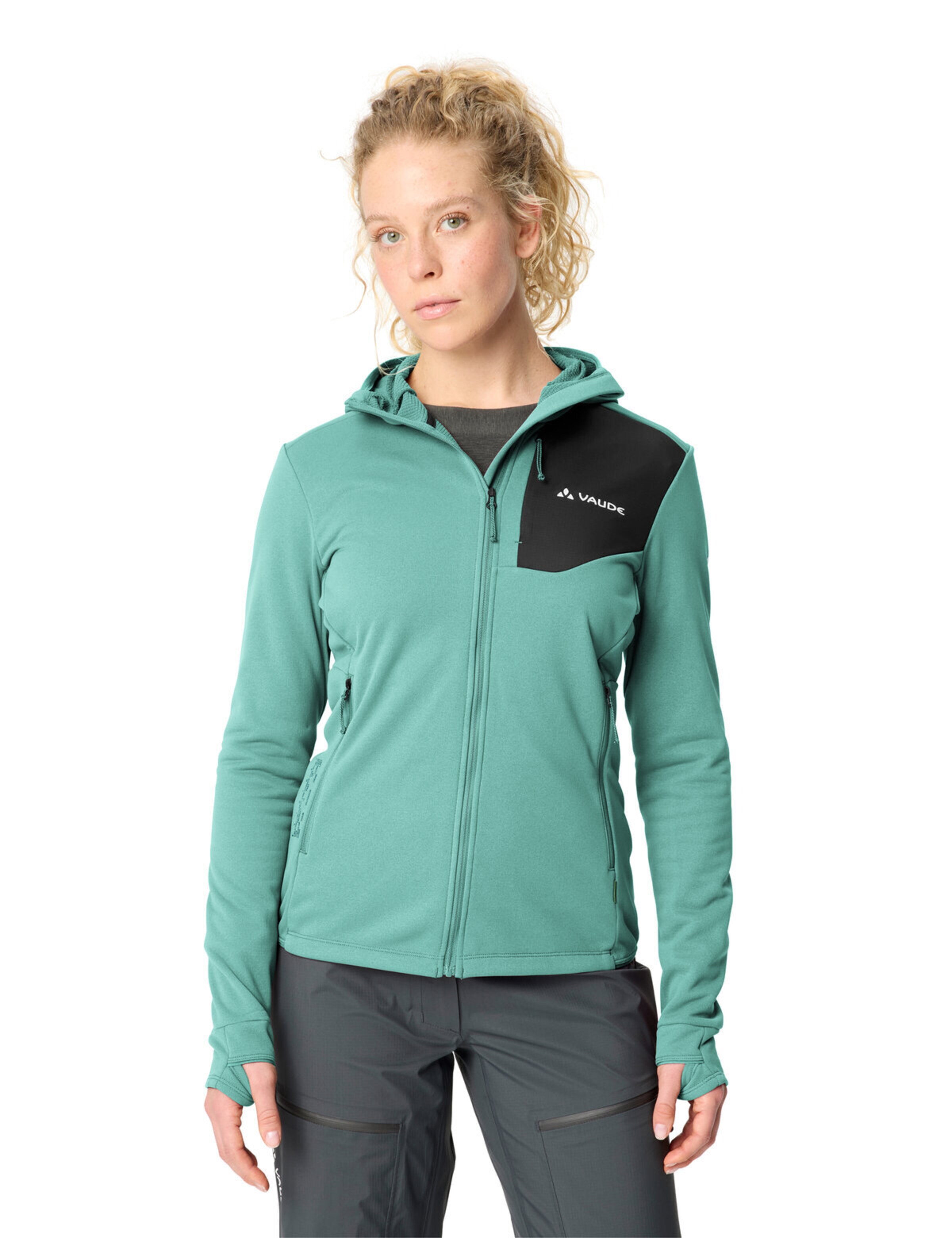 VAUDE Athletic fleece jacket 'Monviso III' in Green: front