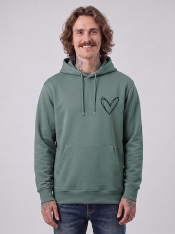 Felpa ' Herzi ' di Watapparel in verde: frontale