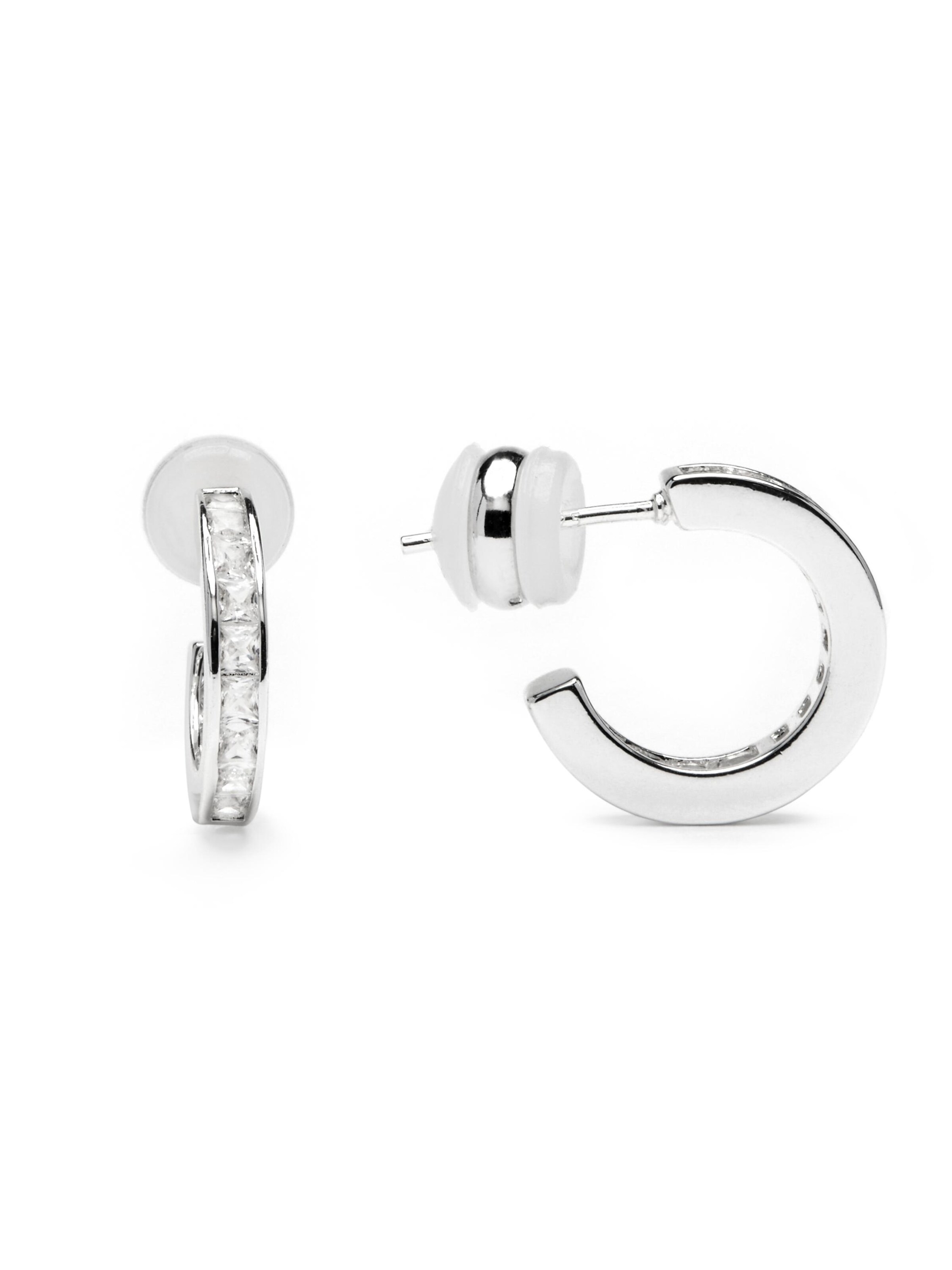 Luxenter - Pendientes 'Daver' en plata: frente