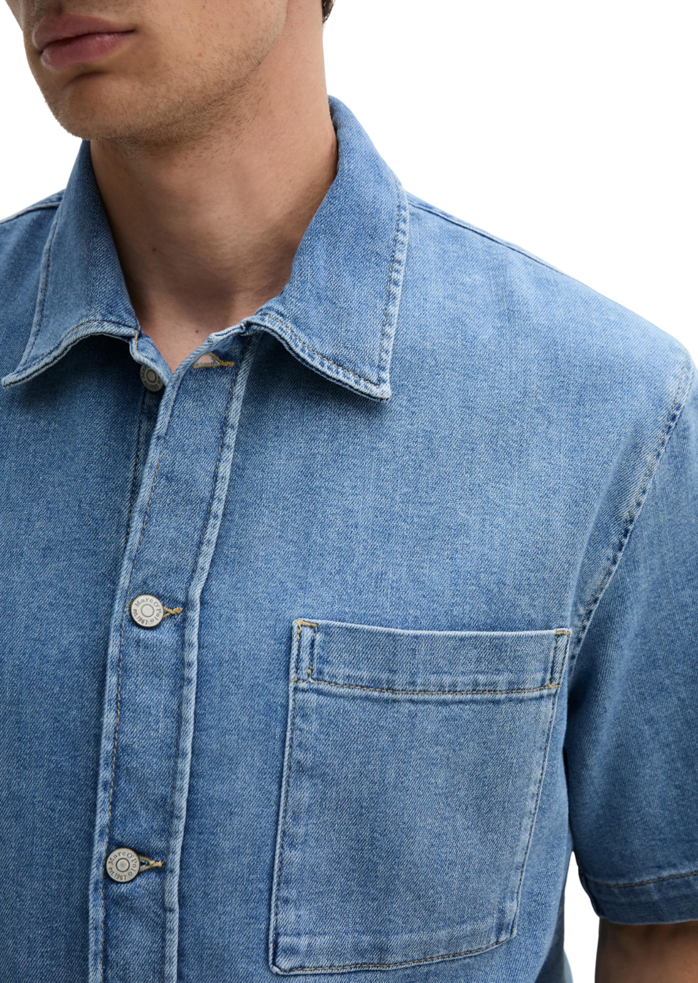 Marc O'Polo Regular fit Overhemd in Blauw