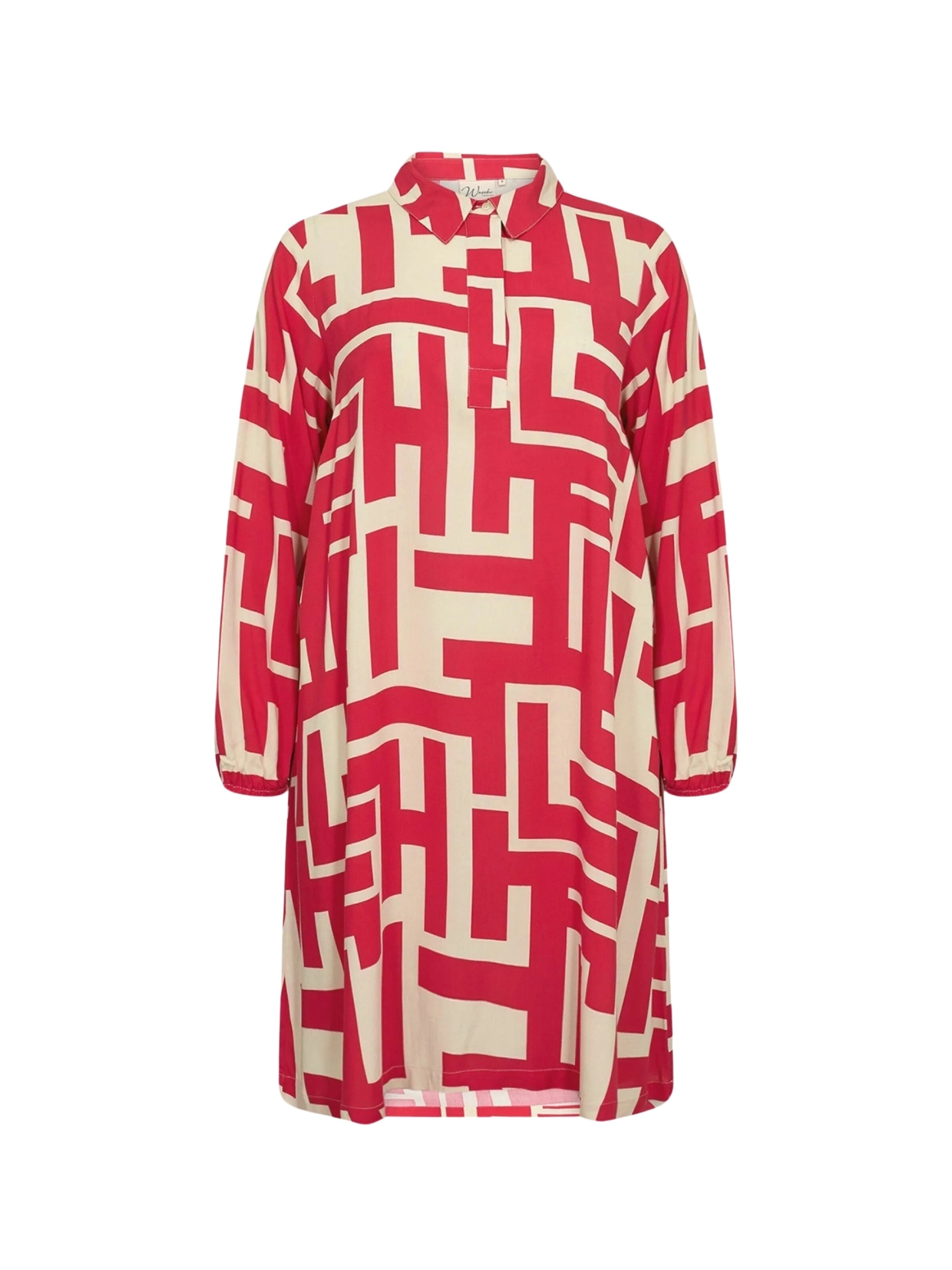 Wasabi Concept Blousejurk 'Alva' in de kleur Lichtbeige / Karmijnrood, Productweergave