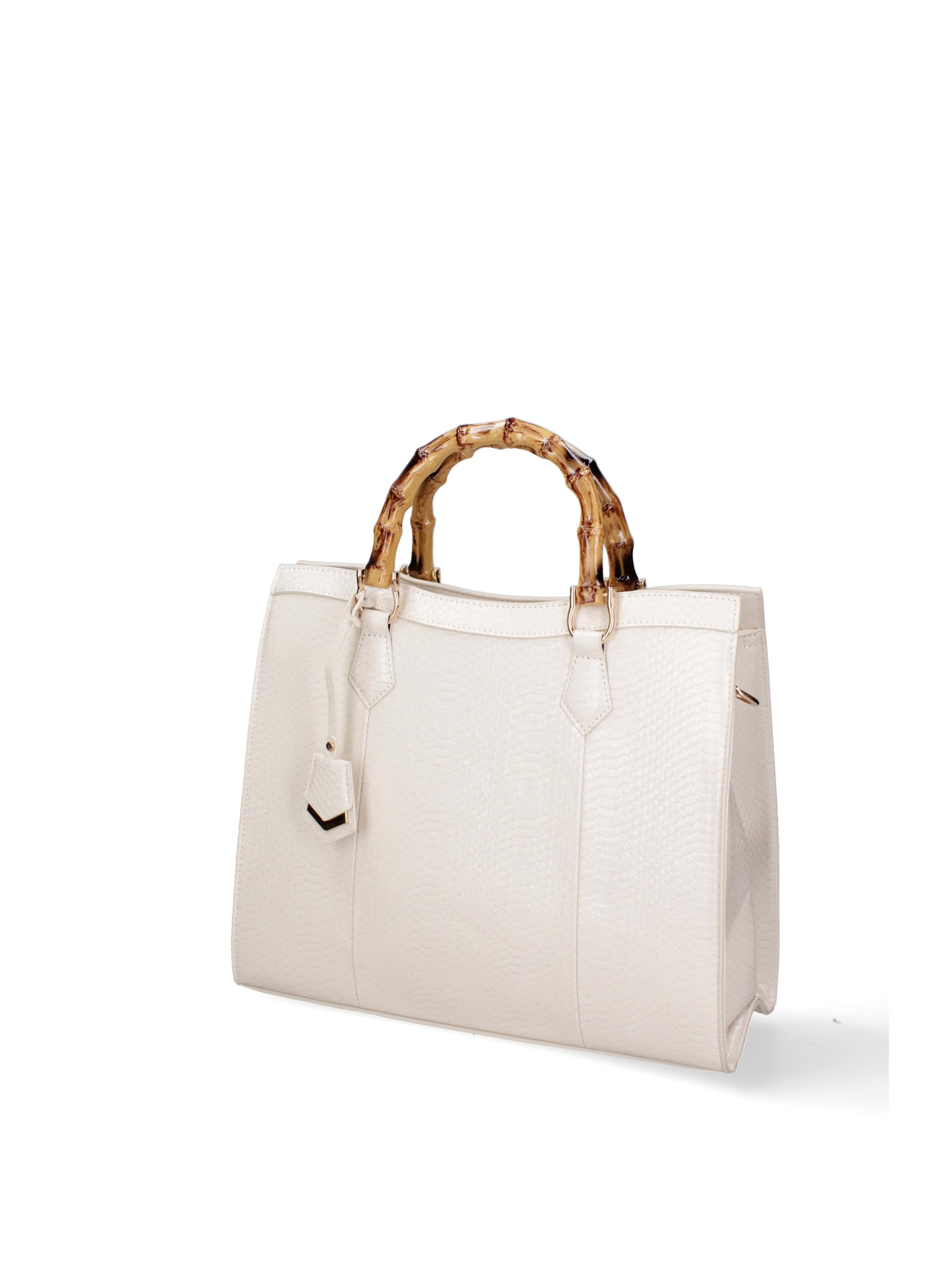 Borsa a spalla 'Borsa a Spalla Donna Ecopelle Vegana con Manico Bambù' di Diana&Co. in beige