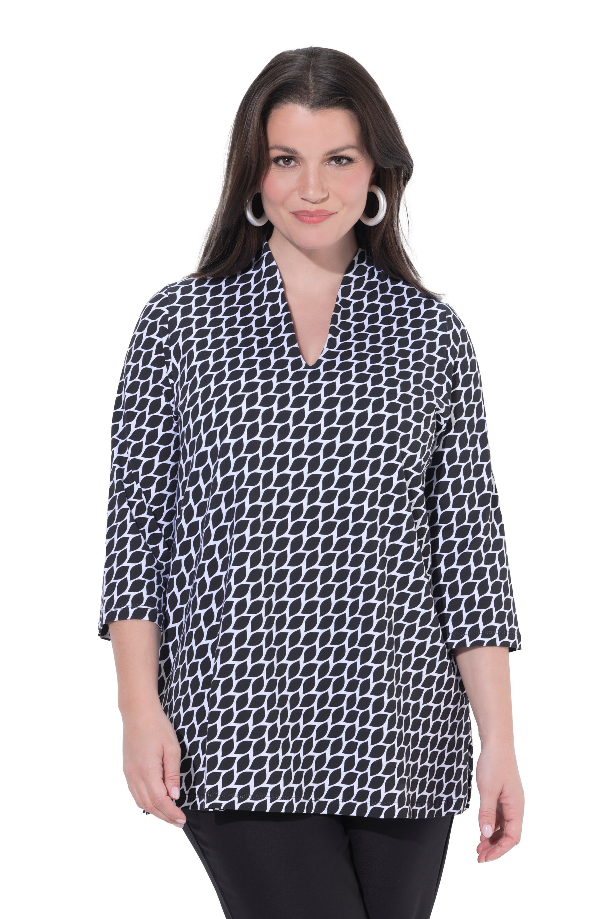 Ulla Popken Shirt in Schwarz: Vorderseite