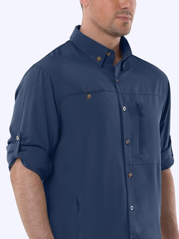 33,000ft Regular fit Athletic Button Up Shirt '33,000ft Men's Long Sleeve Shirts' in Blue