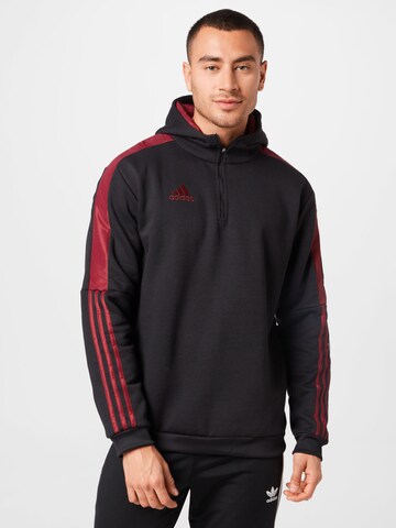 Hanorac sport 'Tiro' de la ADIDAS SPORTSWEAR pe negru: față