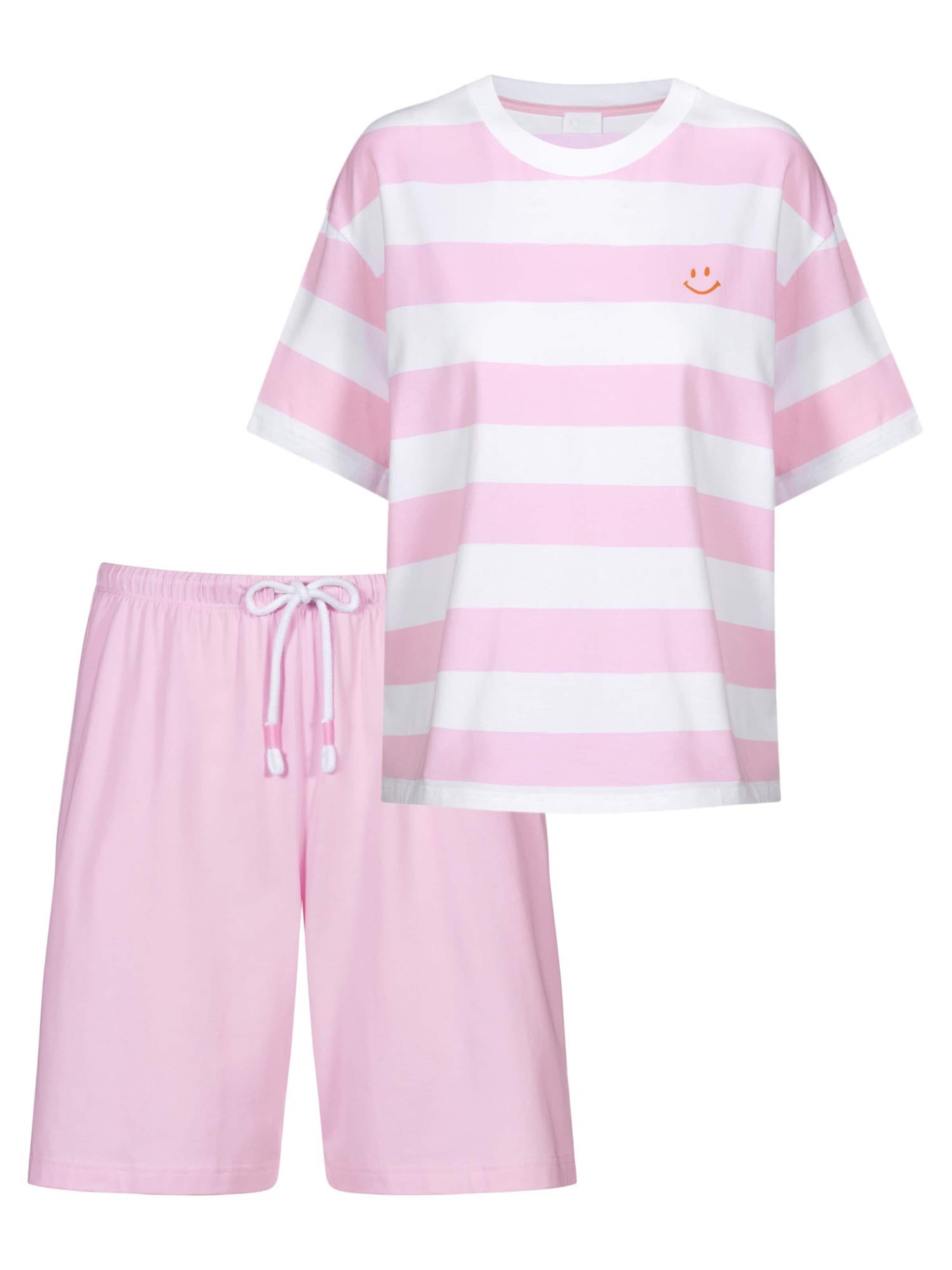 Mey Pyjama 'Streaked Lines'‌‌ in Pink: Vorderseite