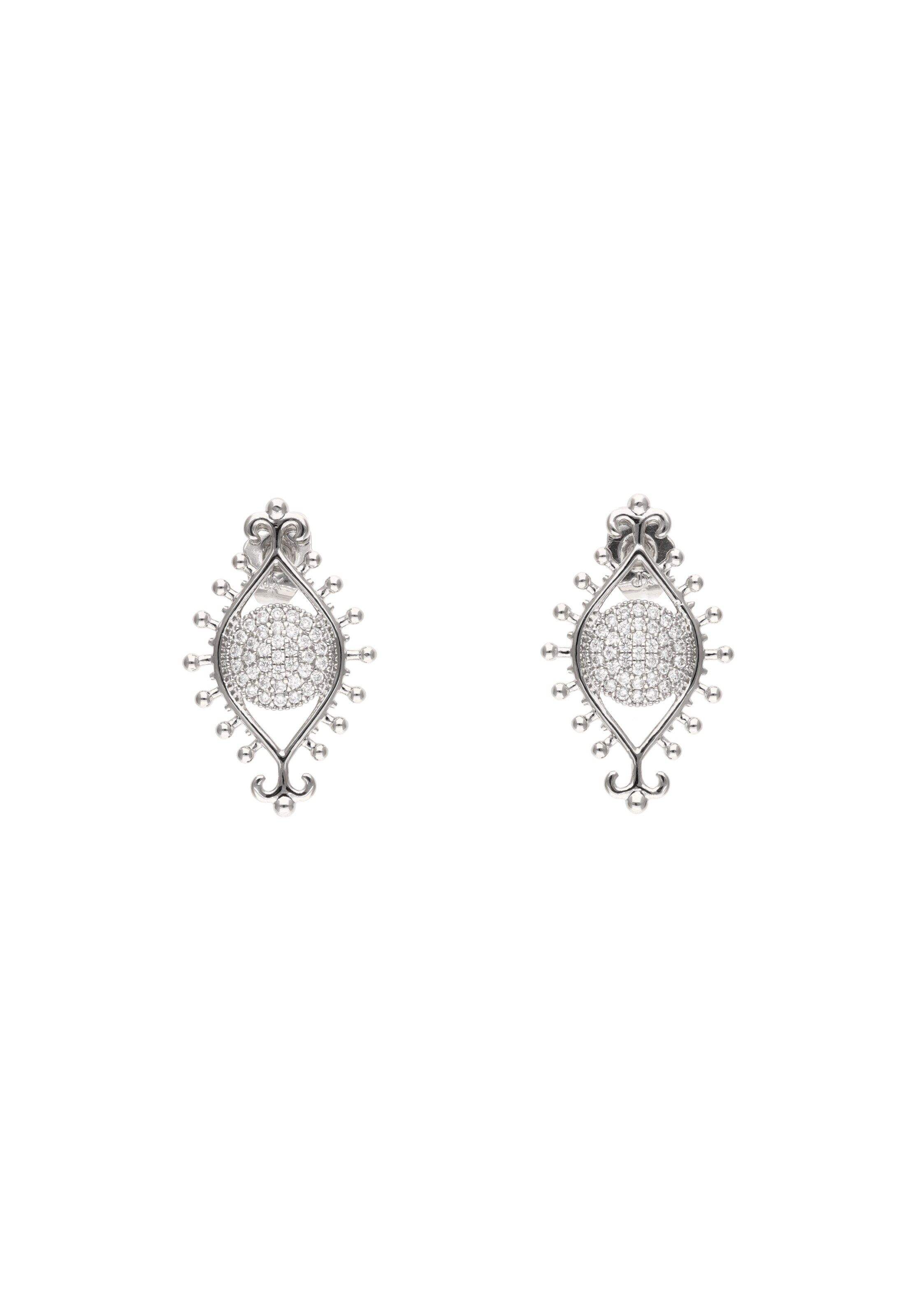 Boucles d'oreilles faina en argent : devant