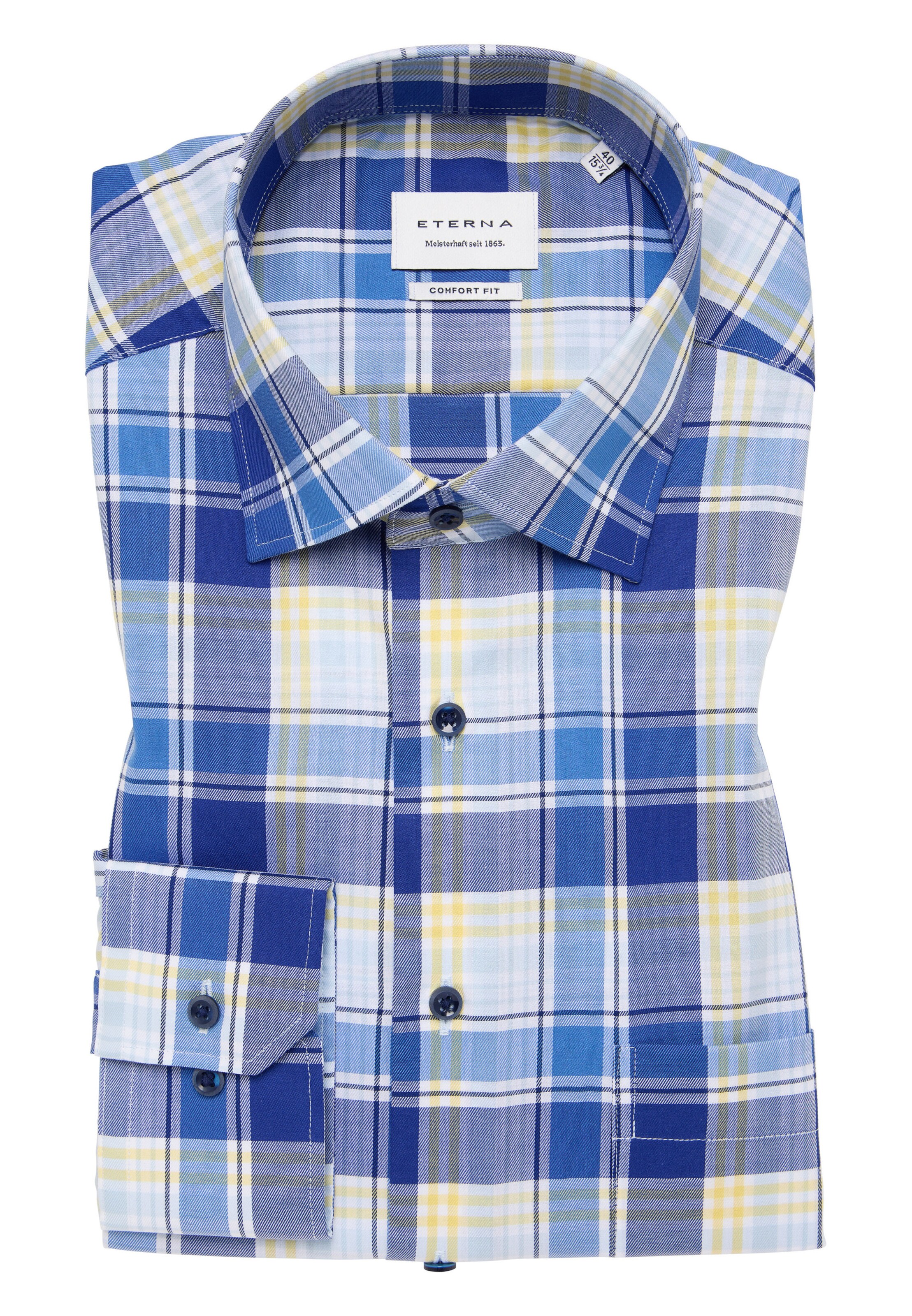 ETERNA Comfort fit Overhemd in Blauw