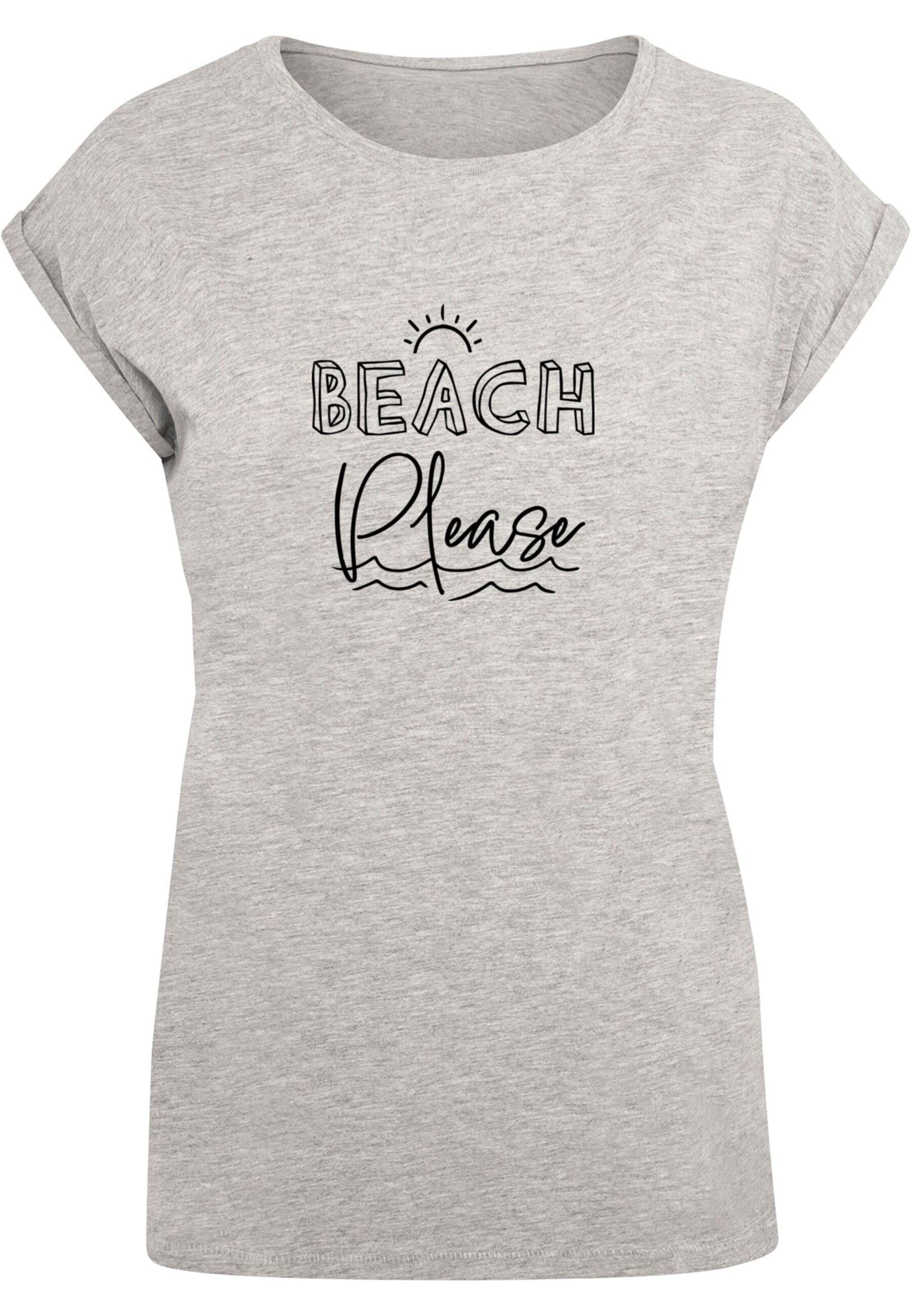 Merchcode Μπλουζάκι 'Beach Please' σε γκρι: μπροστά