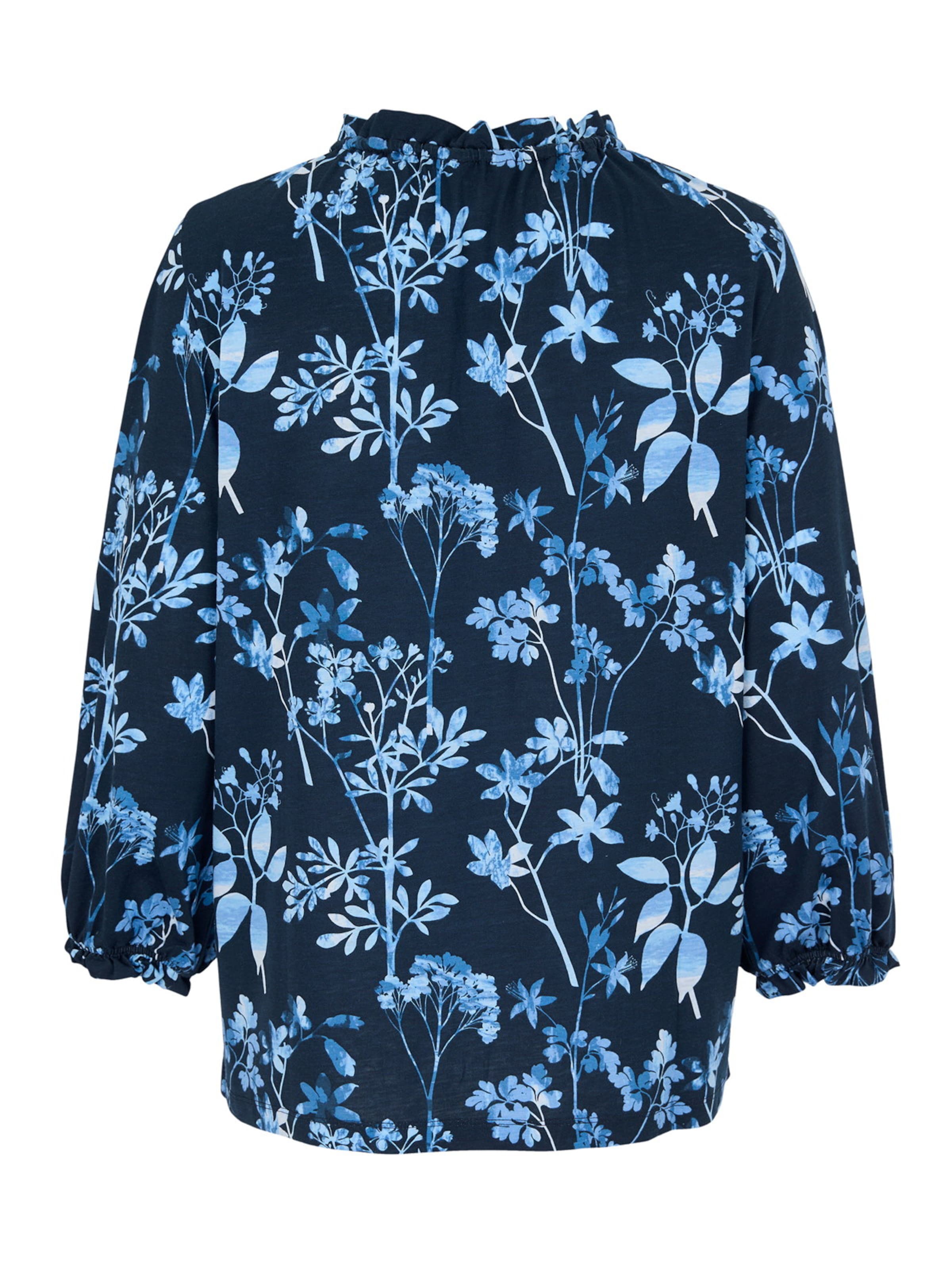 Cellbes of Sweden Gemustertes Jersey-Top mit Rüschenkante in Blau