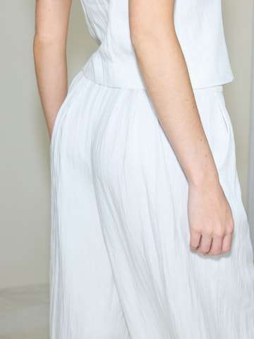 Next Wide leg Pleat-Front Pants in White