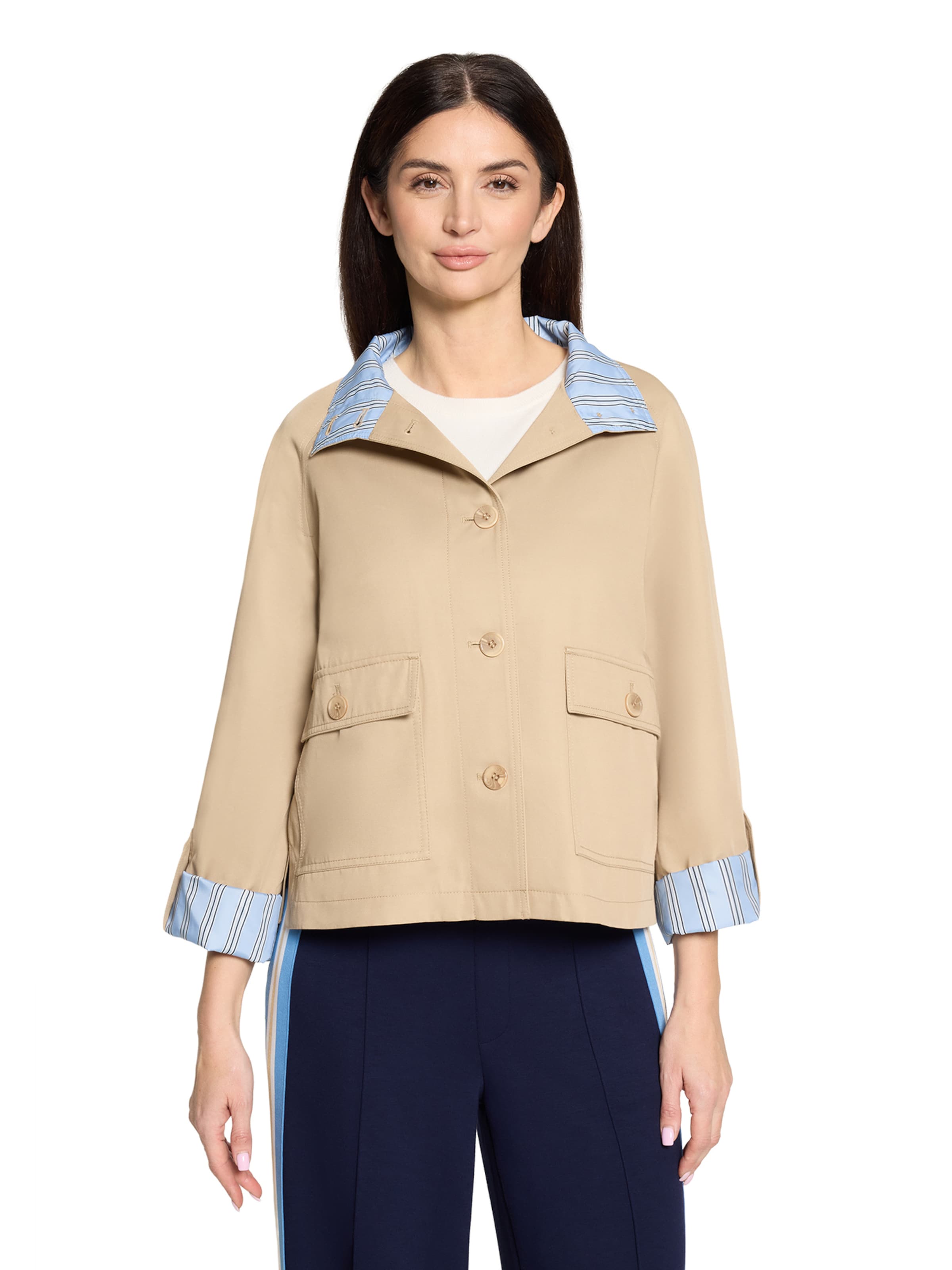 Cartoon Casual-Jacke mit aufgesetzten Taschen in Beige: Vorderseite