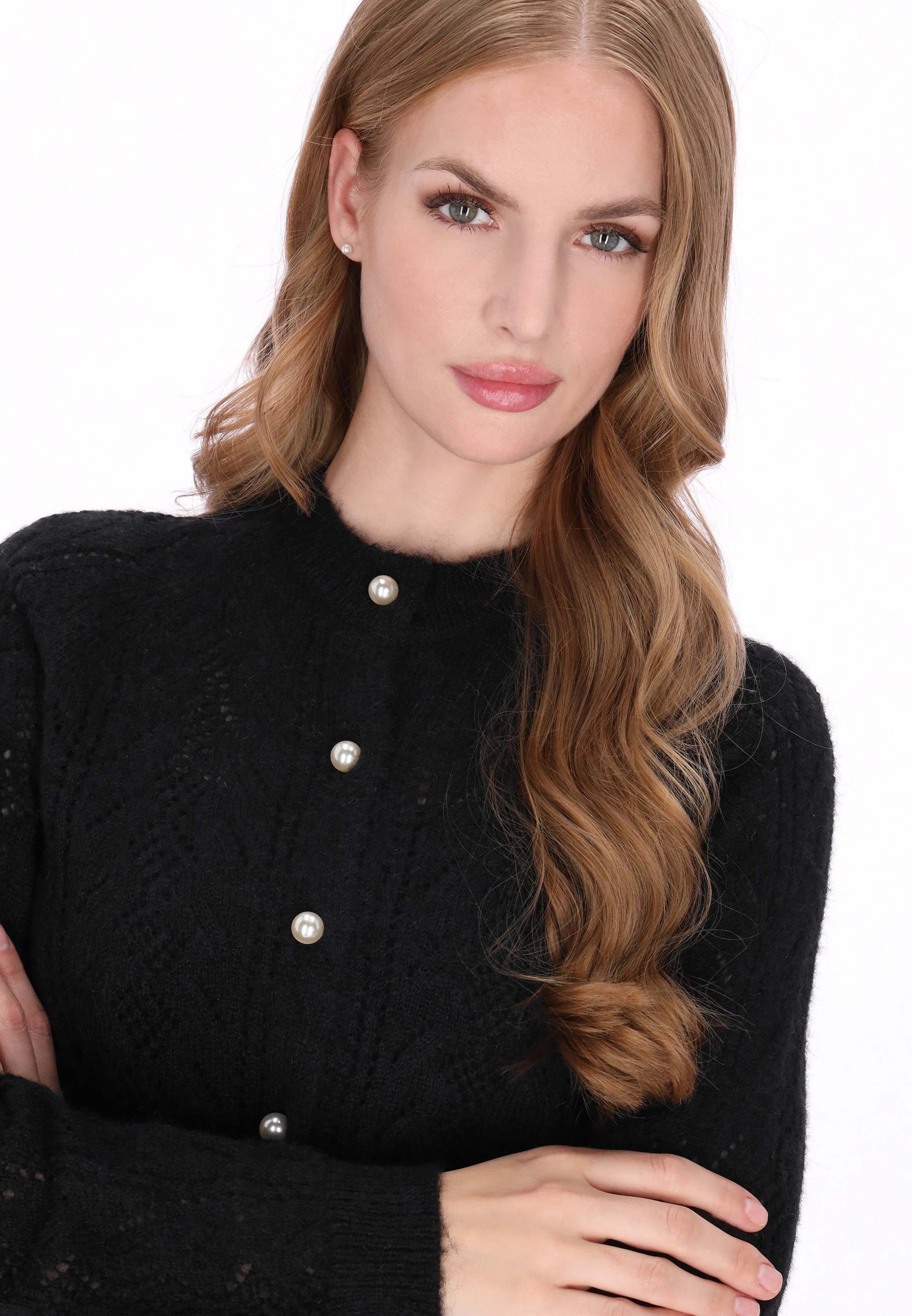 DreiMaster Vintage Gebreid vest 'Vintage' in Zwart