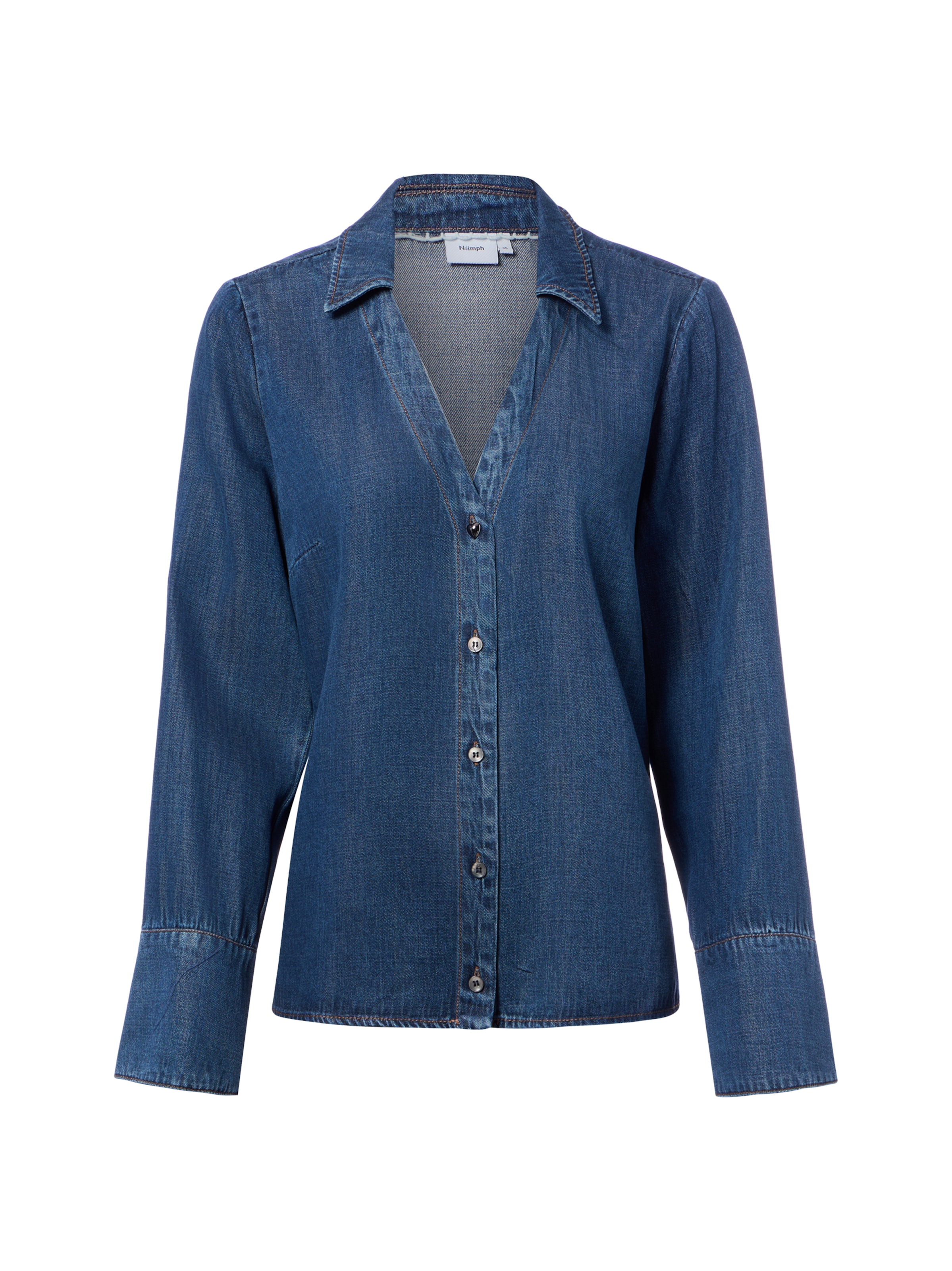 NÜMPH Blouse ' Alona ' in Blauw: voorkant