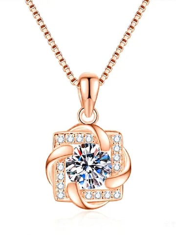 Staufergold Kette 'Moissanit Halskette „Eleganter Solitär“ 1 ct'‌ in Gold: Vorderseite