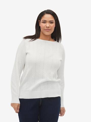 Zizzi Pullover 'JOLIE' in Weiß: predná strana