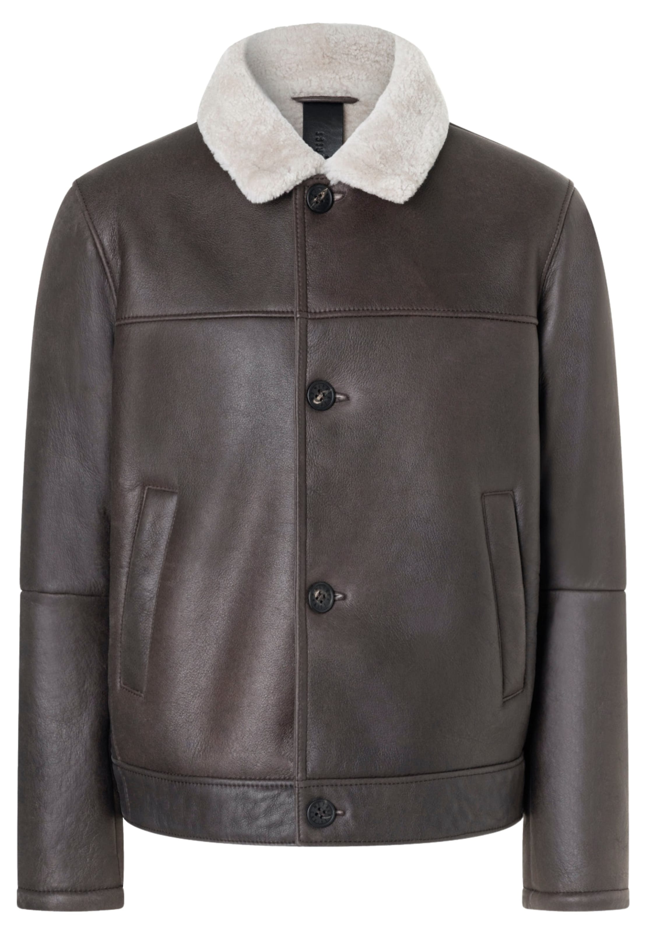 Werner Christ Lammfelljacke in Braun: Vorderseite