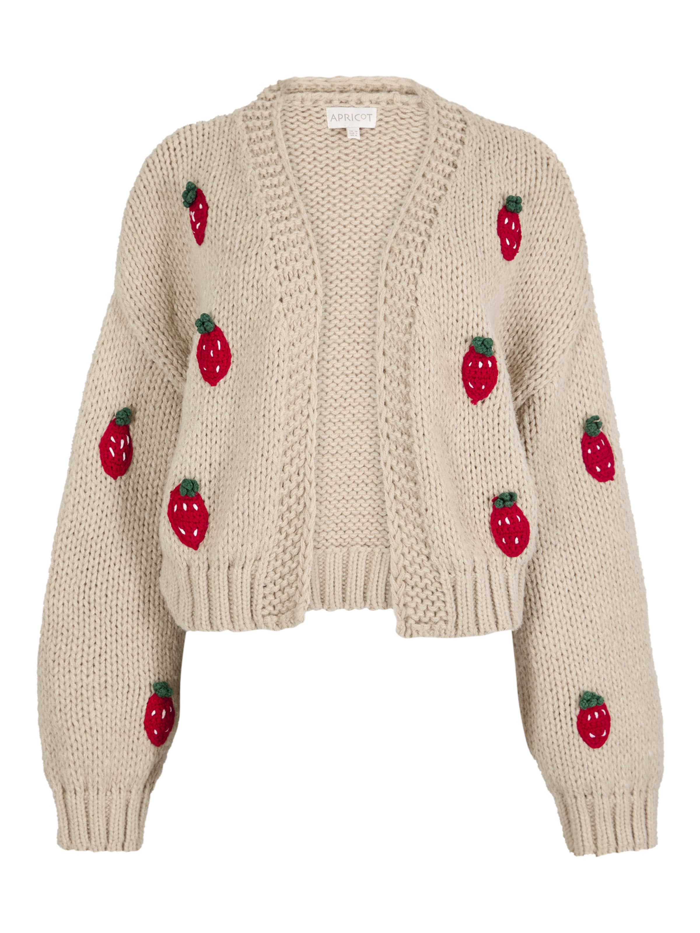 Apricot Chunky Knit Cardigan ' ' in stone, Produktansicht