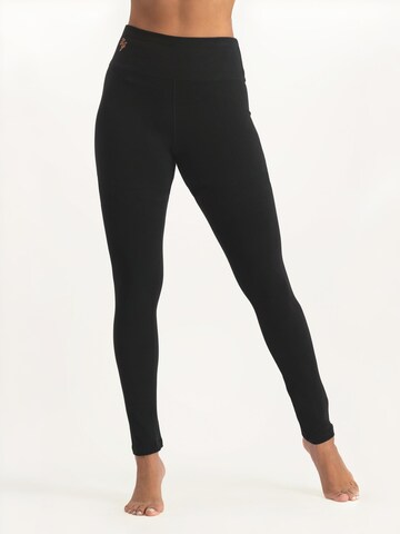 Urban Goddess Yoga & Activewear Slim fit Leggings 'Bhaktified Yoga, Sports and Pilates' in Black: front