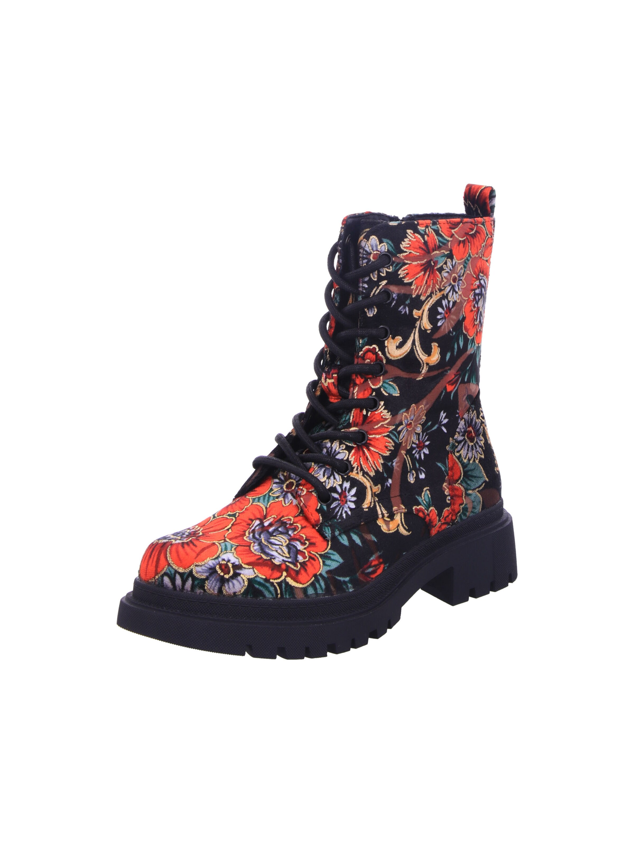 LA STRADA Lace-Up Ankle Boots in Black: front