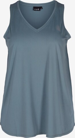 Active by Zizzi Sporttop 'Abasic' in Blauw: voorkant