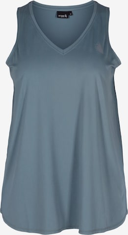 Active by Zizzi Sporttop 'Abasic' in Blauw: voorkant