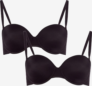 BeeDees T-shirt Bra 'BH Stepy WDP (2-er Pack)' in Black: front