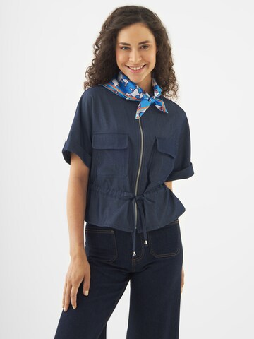 CODELLO Peanuts Nickituch aus Seide in Blau: Vorderseite