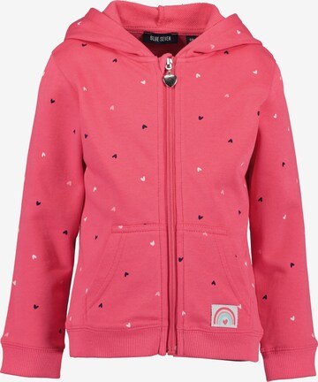 BLUE SEVEN Zip-Up Hoodie in Pink: front