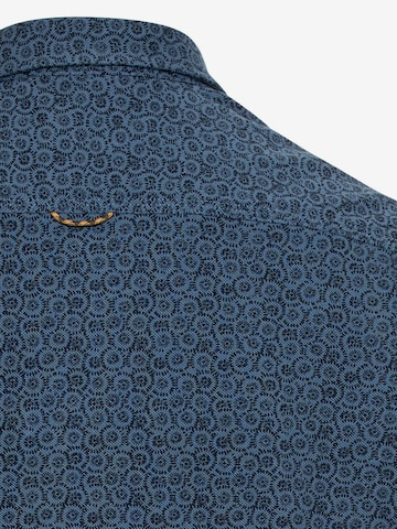 CAMEL ACTIVE Regular Fit Piqué Hemd mit Allover-Print in Blau