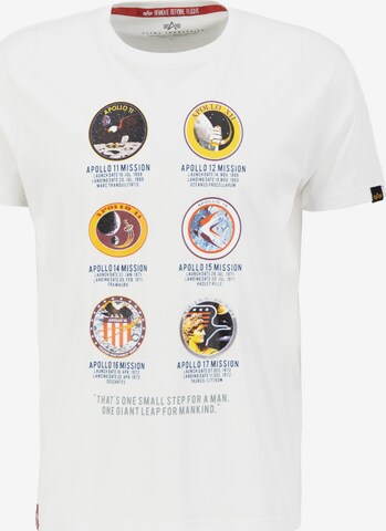 Maglietta 'Apollo Mission' di ALPHA INDUSTRIES in bianco: frontale