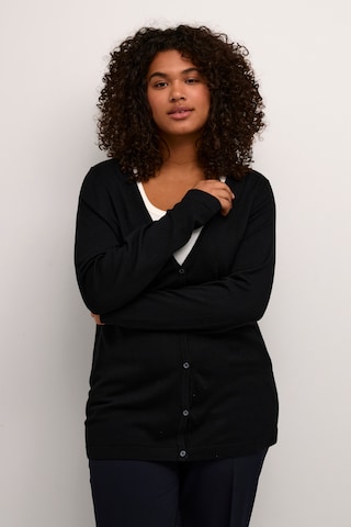 KAFFE CURVE Knit cardigan 'Farsia' in Black: front