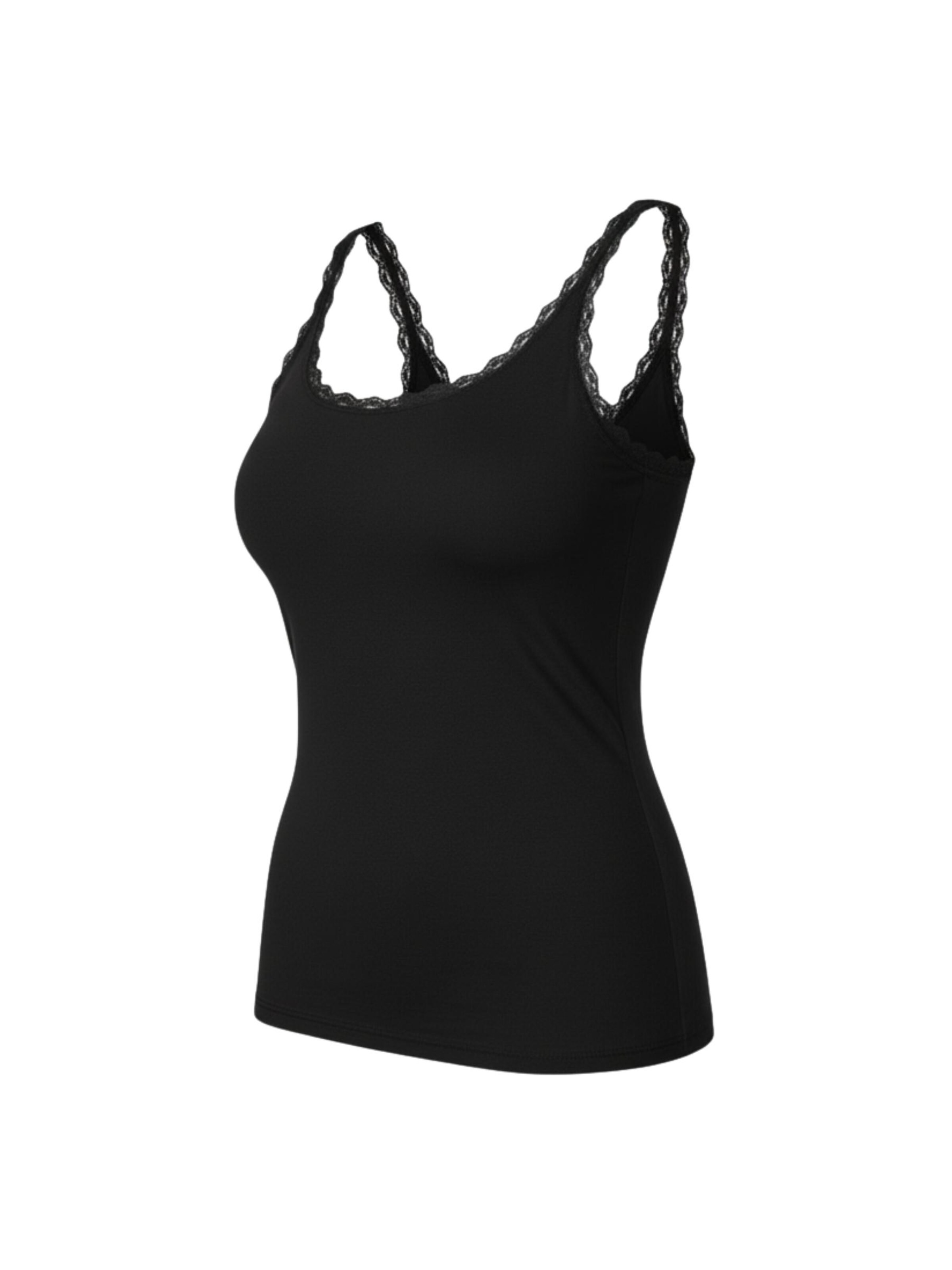 Maillot de corps 'COTTON LACE Tanktop Frauen 3er Pack' Maxte en noir