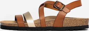 Bayton Strap sandal 'Gerone' in Brown: front