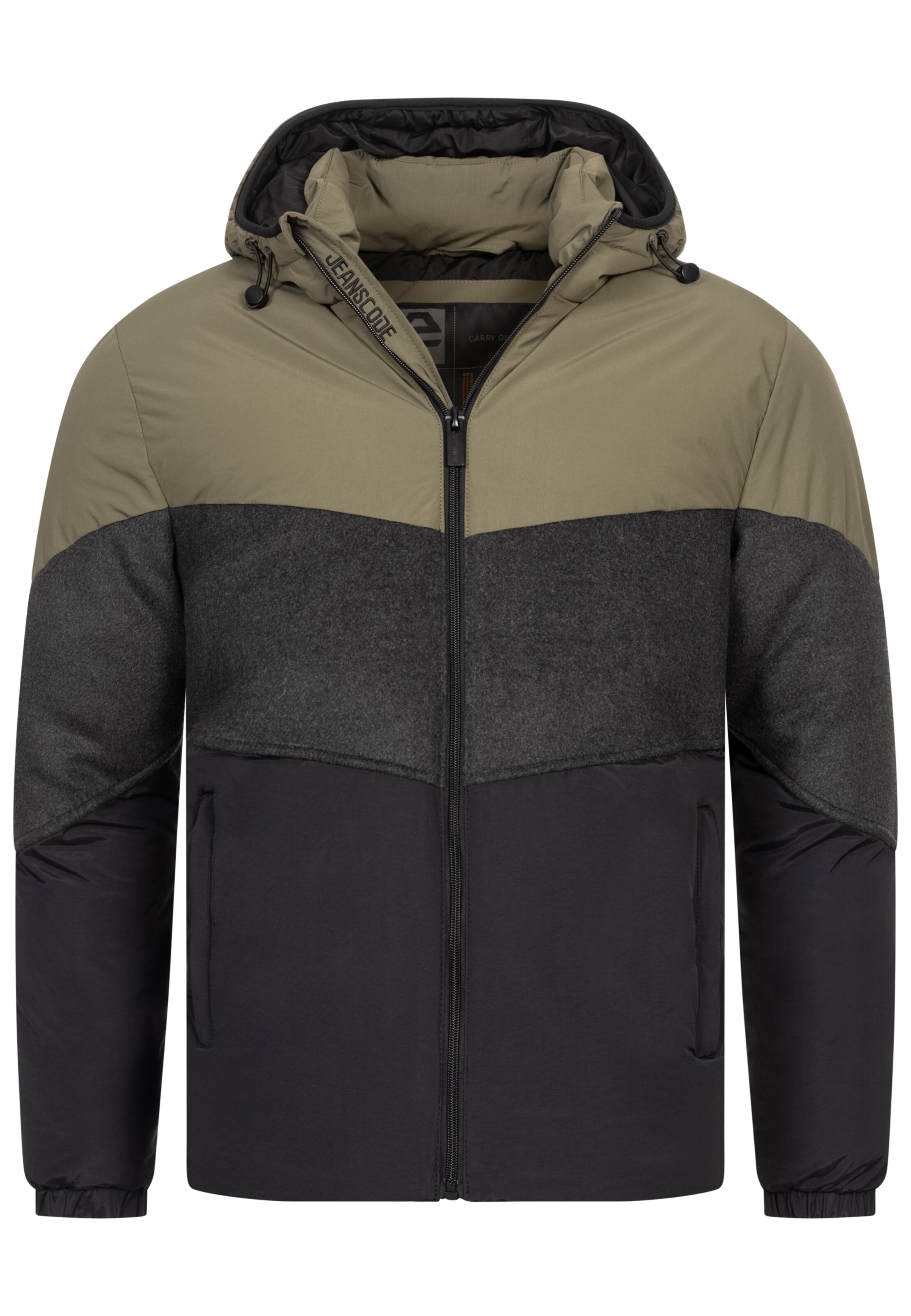 INDICODE JEANS Winterjas 'Urban' in Groen: voorkant