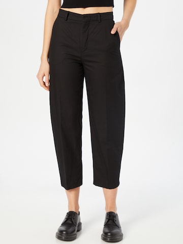 DRYKORN Regular Trousers with creases 'SERIOUS' in Black: front