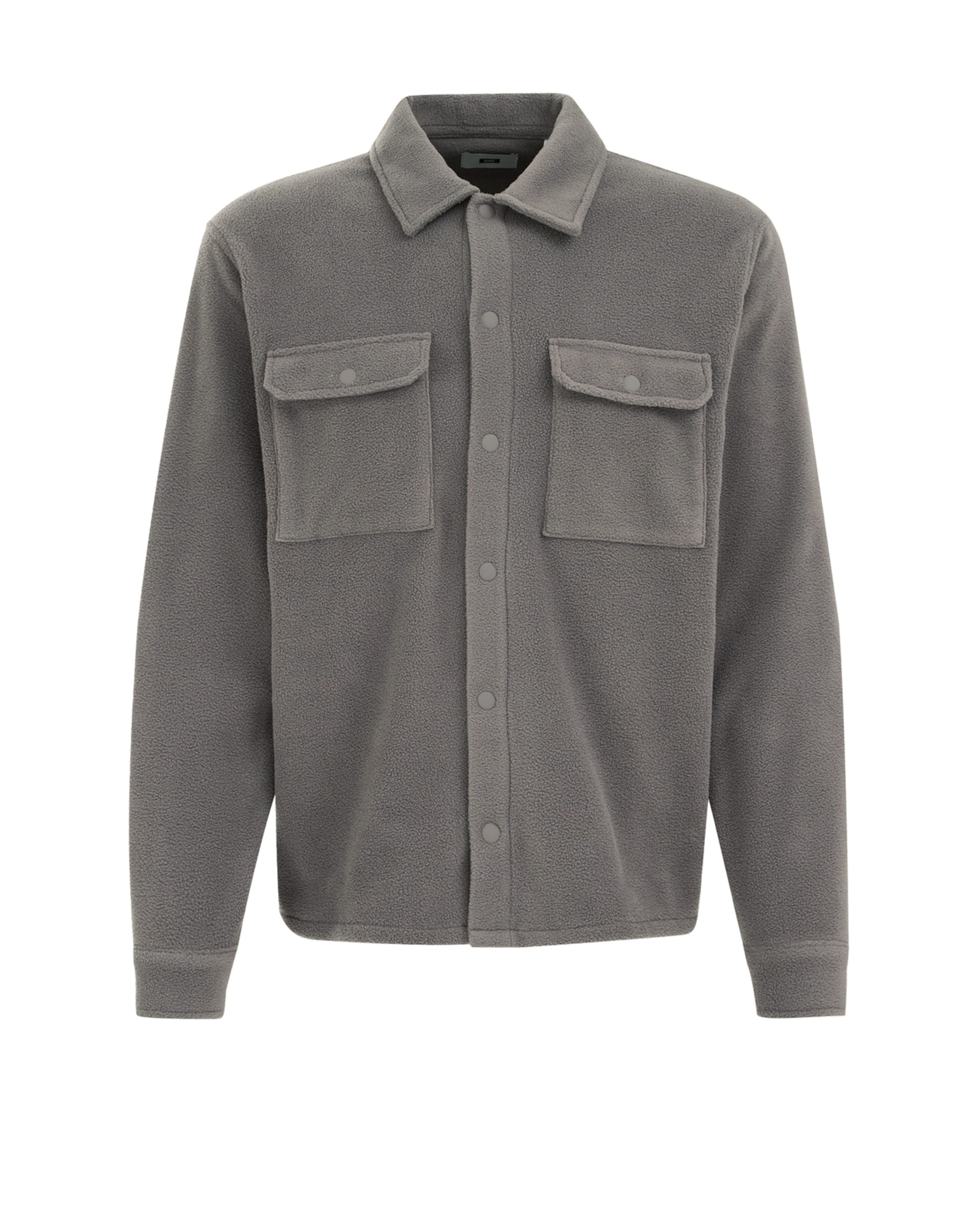 WE Fashion Flisová bunda - Sivá: predná strana