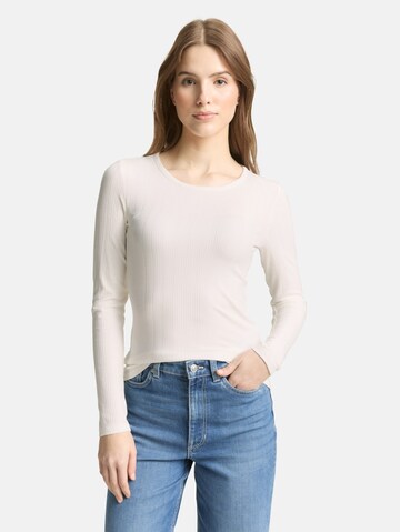 T-shirt TOM TAILOR DENIM en blanc : devant