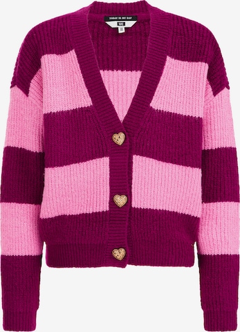 WE Fashion Knit cardigan in Pink: front