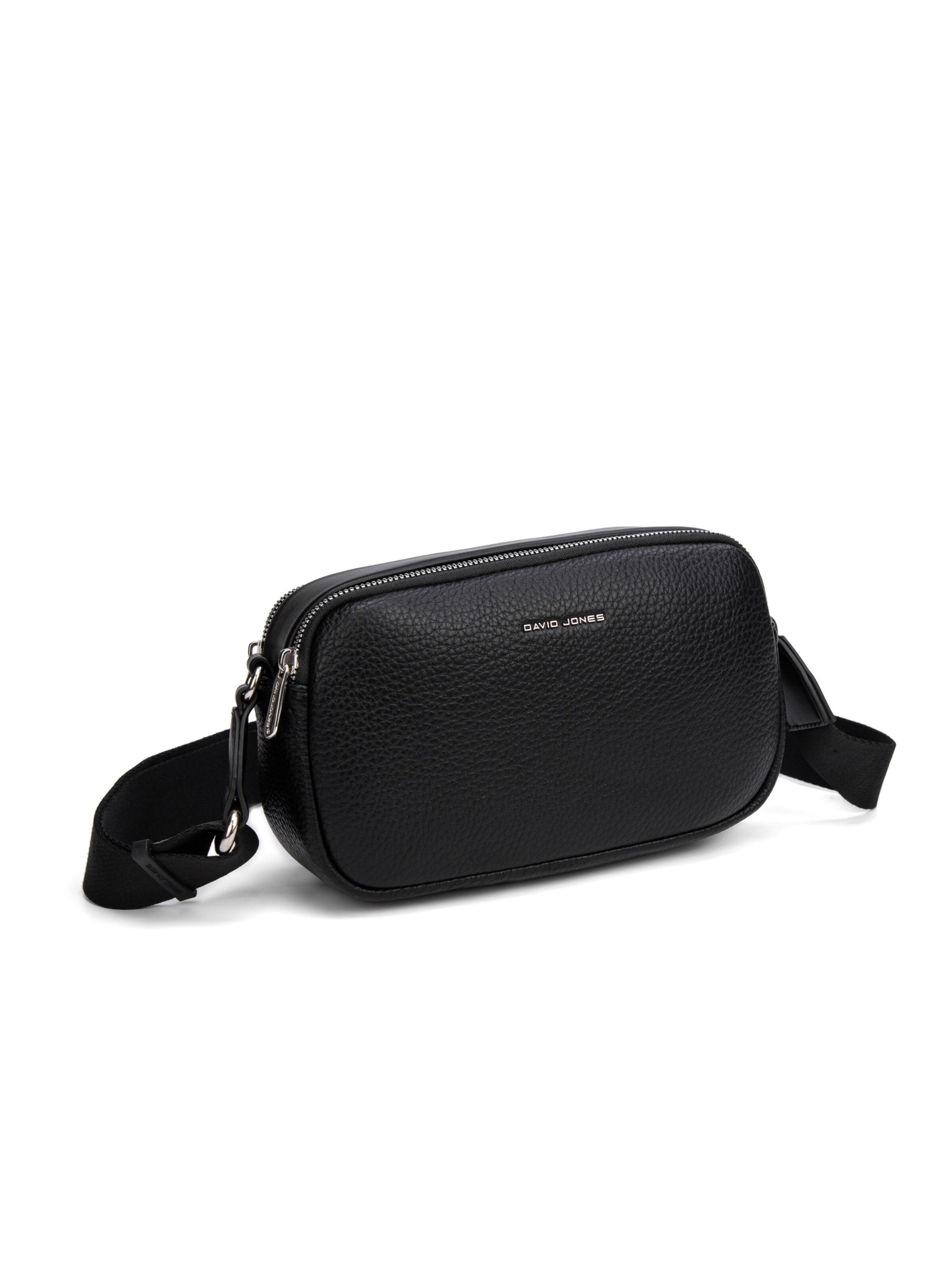 Borsa a tracolla 'Borsa a Tracolla David Jones Texture Grana Fine Doppio Scomparto' di David Jones in nero