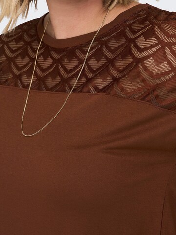 ONLY Carmakoma T-Shirt 'Flake' in Braun