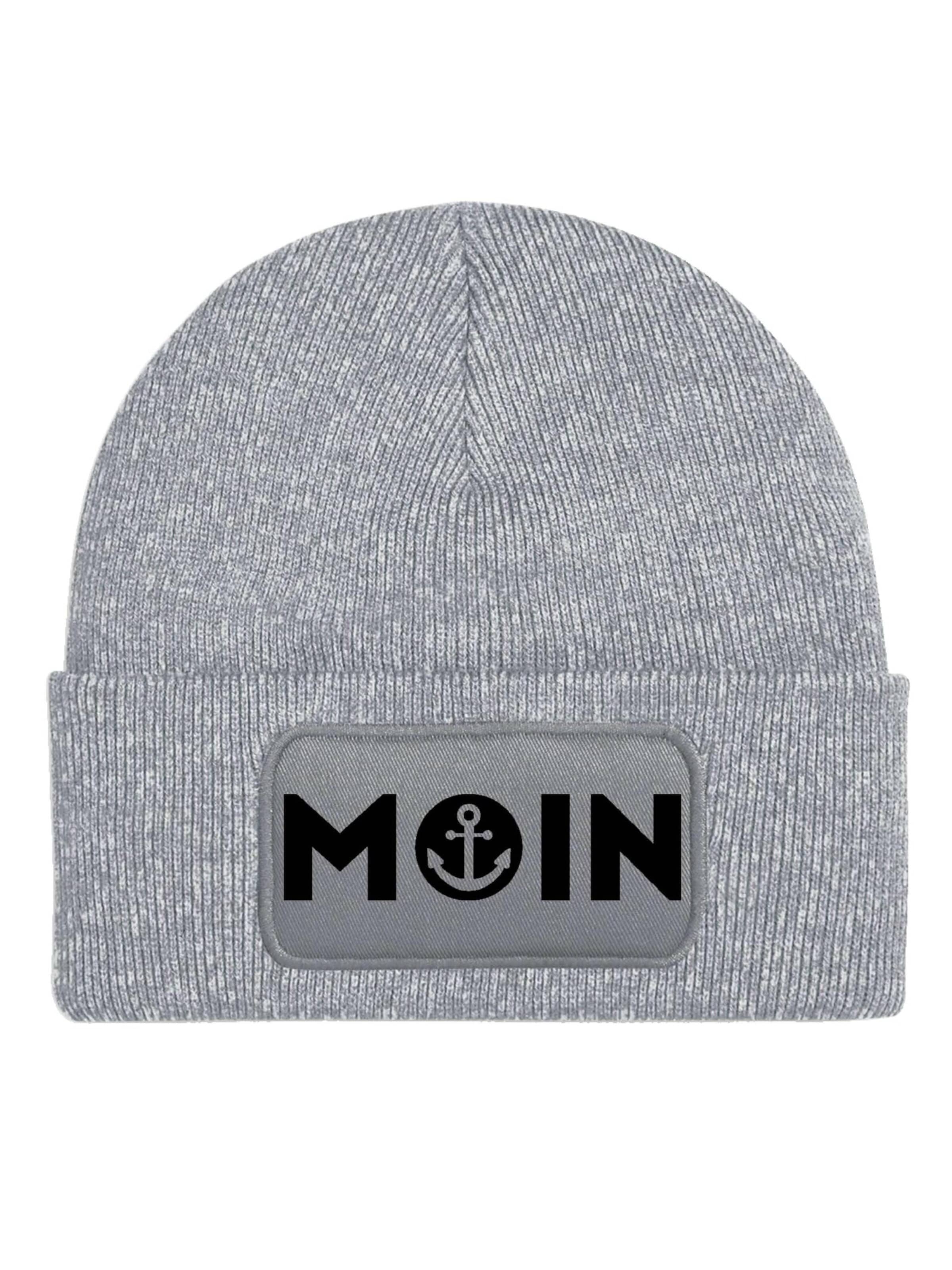 Youth Designz Mütze 'Moin'‌‌‌‌‌‌‌‌ in Grau: Vorderseite