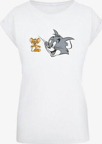 ABSOLUTE CULT Shirt 'Tom and Jerry - Simple Heads' in White: front