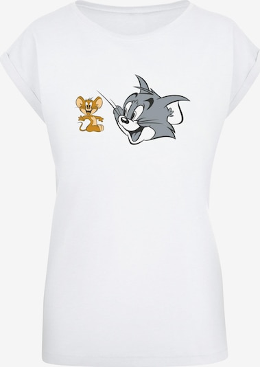 ABSOLUTE CULT T-shirt 'Tom and Jerry - Simple Heads' en noisette / gris / noir / blanc, Vue avec produit